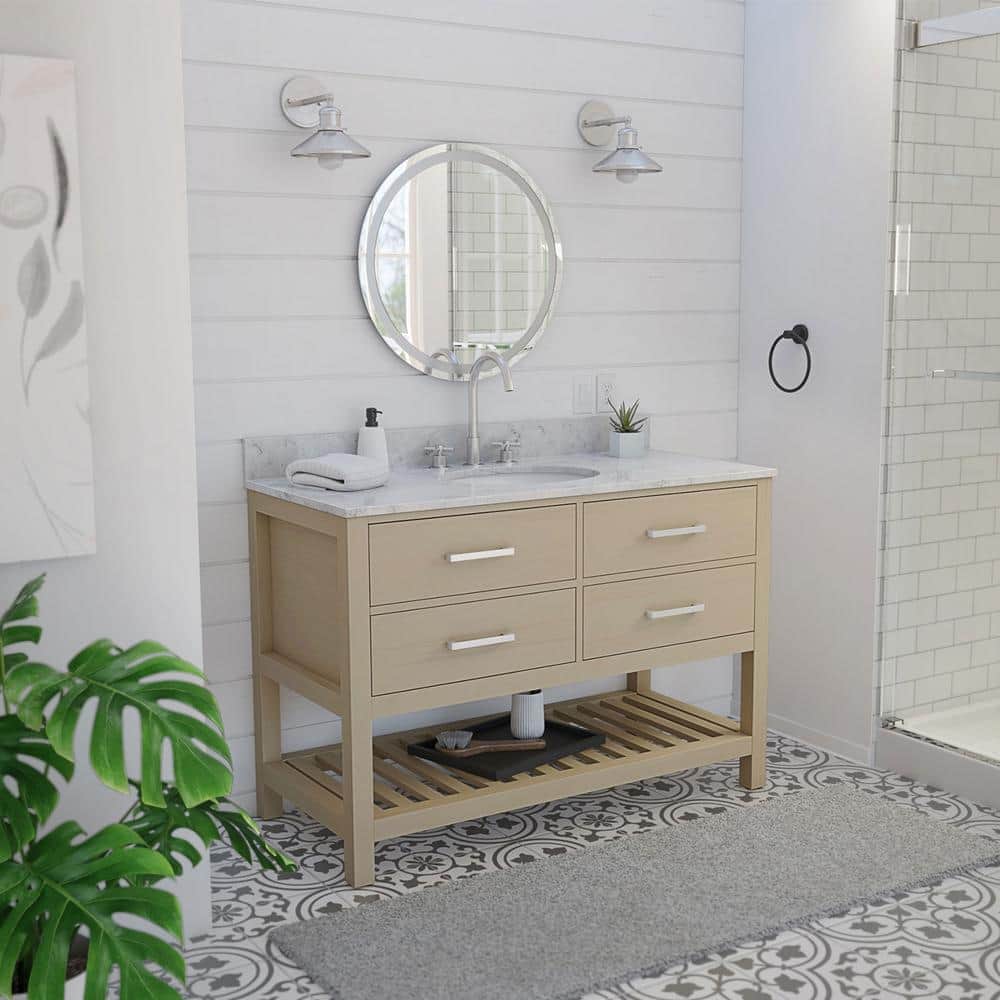 DreamLine Valencia 48 in. W x 22 in. D x 34 in . H Oak Console