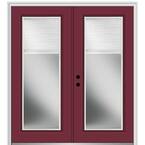 64 in. x 80 in. Internal Blinds Right-Hand Inswing Full Lite Clear Glass Painted Steel Prehung Front Door