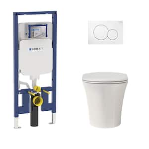 MUSE 2-piece 0.8/1.6 GPF Dual Flush Elongated Toilet with 2 in. x 4 in. Concealed Tank and Plate in White, Seat Included