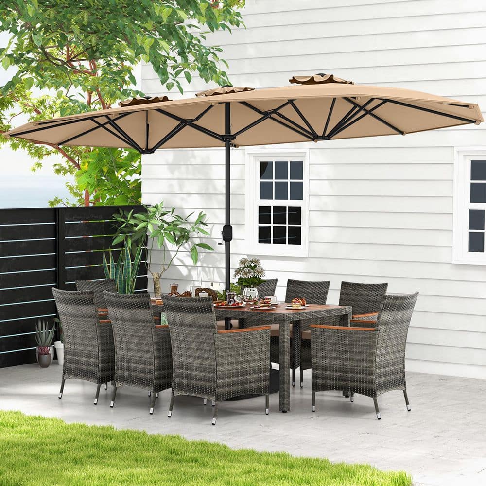 at home.patio.table umbrella PURPLE LEAF Round Tiltable Porch Table Poolside 10' Round / Grey Designed to cover 4 AMMSUN 6.5ft Patio Table Umbrella,Maroon