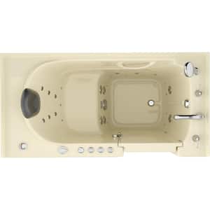 Safe Premier 60 in L x 30 in W Right Drain Walk-in Air and Whirlpool Bathtub in Biscuit