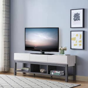 Ronan 60 in. Weathered Oak TV Stand with 3-Drawers Fits TVs Up To 66 in.