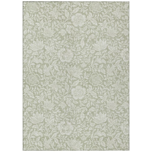 Chantille Machine Washable Indoor/Outdoor Abstract ACN2572 Celery 5 ft. x 7 ft. 6 in. Area Rug
