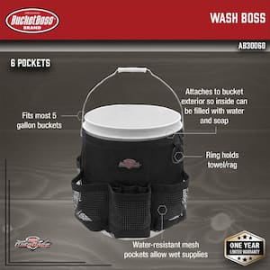 Auto Boss Wash Boss 5 Gal. Bucket Car Accessory Organizer for Car Wash Cleaning or Car Detailing Supplies