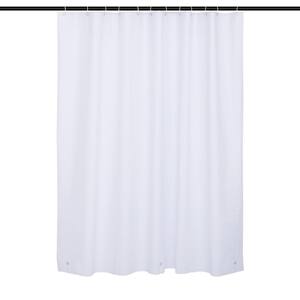 Raystar PEVA 70 in. x 72 in White Waterproof Shower Curtain Liner Shower Liner with 3 Magnetic Weights and 12 Hooks