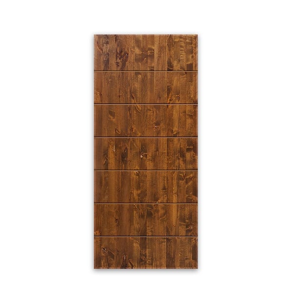 CALHOME 42 in. x 96 in. Hollow Core Walnut-Stained Solid Wood Interior Door Slab