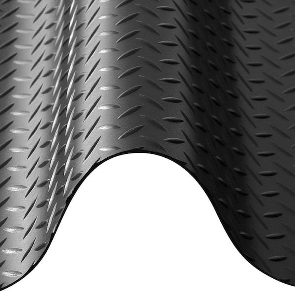 Garage Floor Roll, 7.5 x 20 ft. Garage Flooring Mat 2.2 mm PVC Diamond Plate Floor Protector Mat, Black 150 sq. ft.