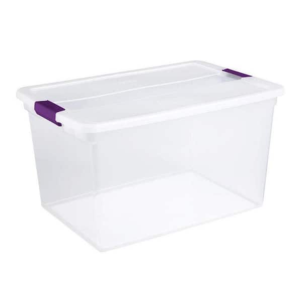 Sterilite 66 Qt Storage Box (12 Pack) Bundled with Velcro Brand (10 Pack)