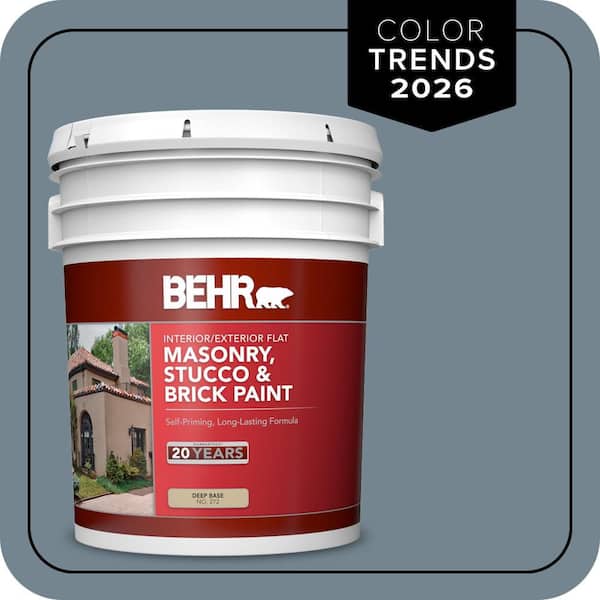 5 gal. #N480-5 Adirondack Blue Flat Interior/Exterior Masonry, Stucco and Brick Paint