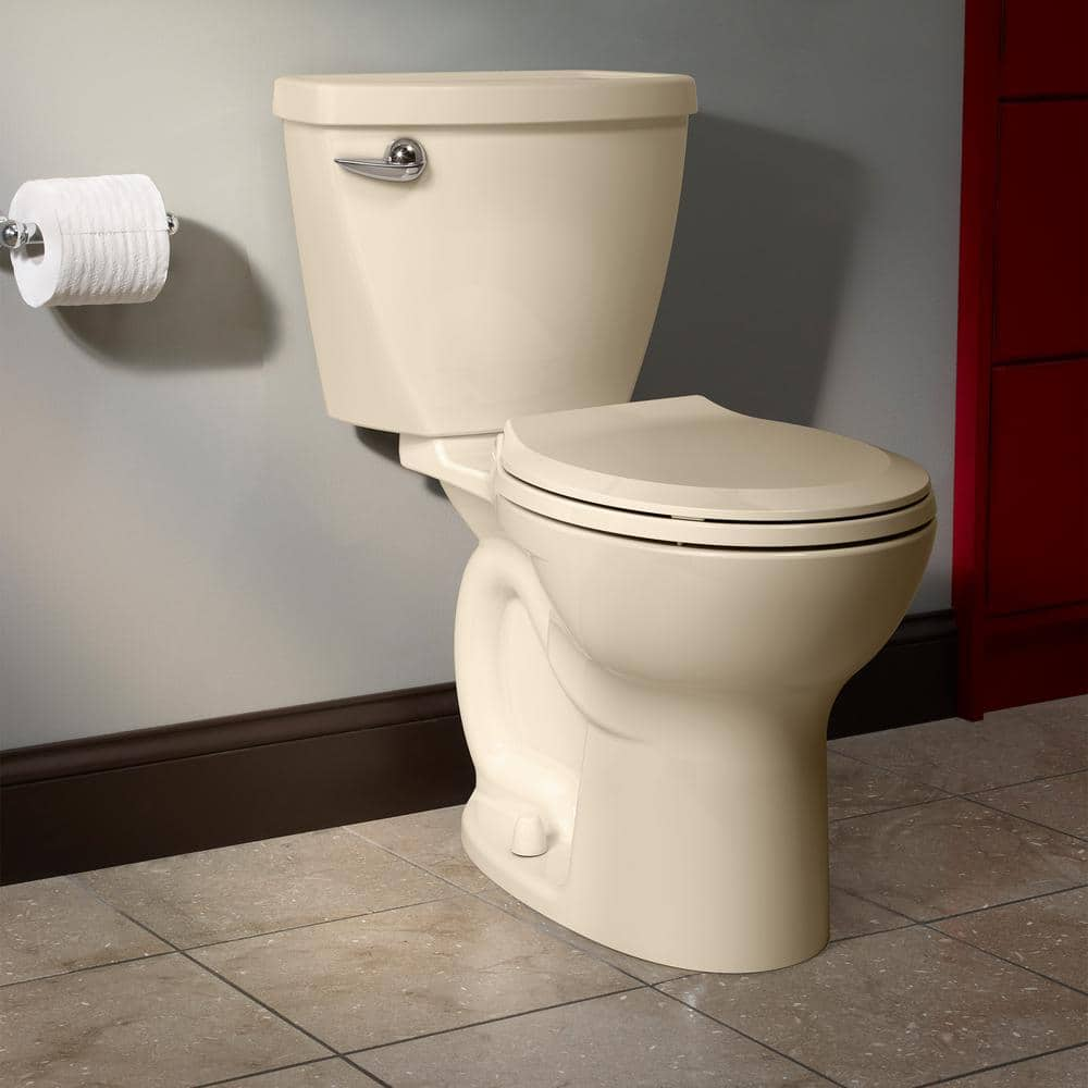 Cadet 3 FloWise Tall Height 2-Piece 1.28 GPF Single Flush Round Toilet with Slow Close Seat in Bone -  American Standard, 3377.128ST.021