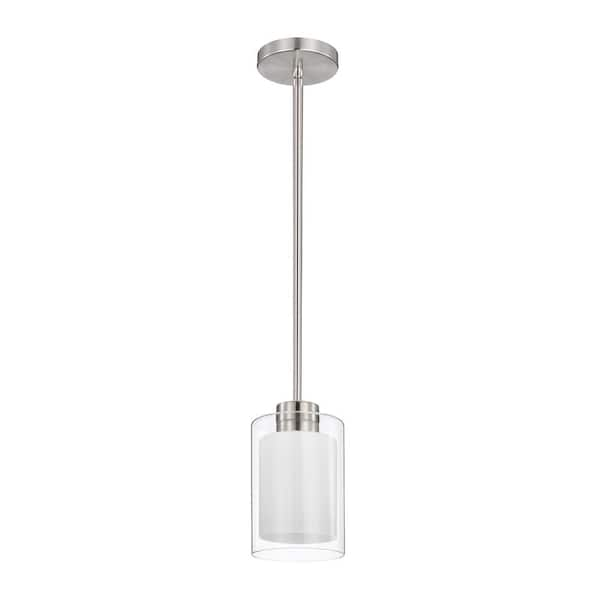 Edvivi Daley 1-Light Brushed Nickel Dual Shaded Mini Pendant Light 