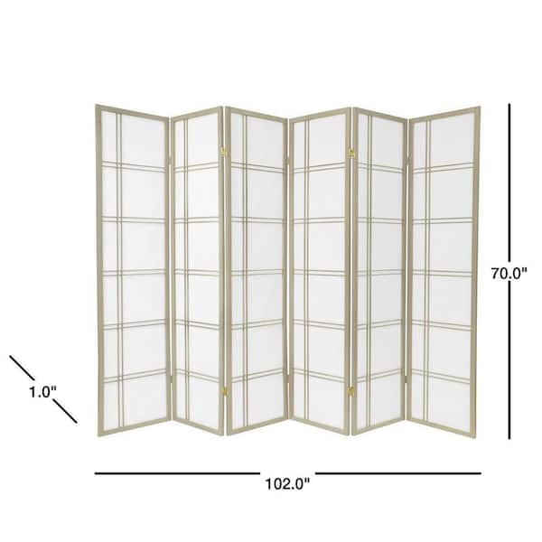 6 ft. Grey Double Cross 6-Panel Room Divider