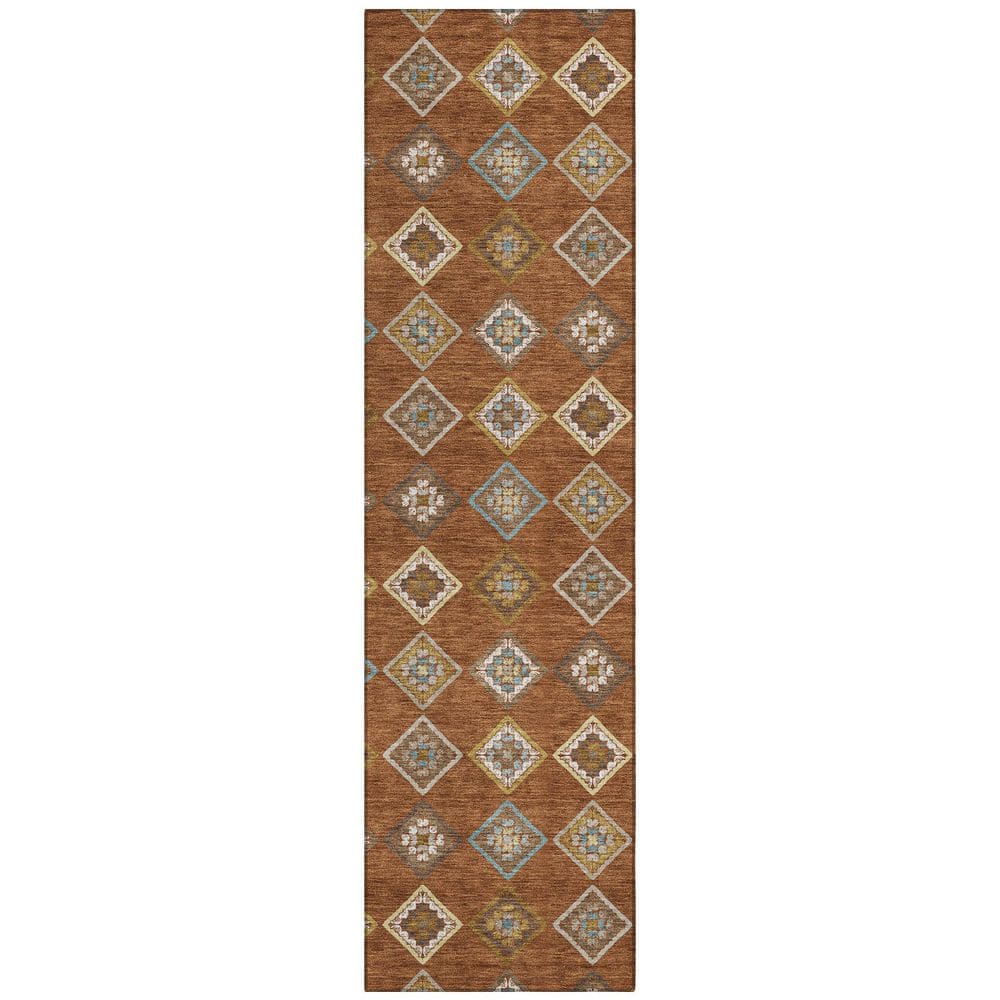 Chantille Machine Washable Indoor/Outdoor Abstract ACN2624 Paprika 2 ft. x 7 ft. Runner Rug price history on PriceWatchPro