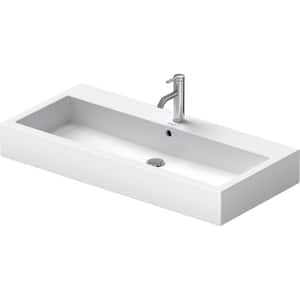 Vero 6.88 in. Three-Hole Ceramic Rectangular Vessel Sink in White