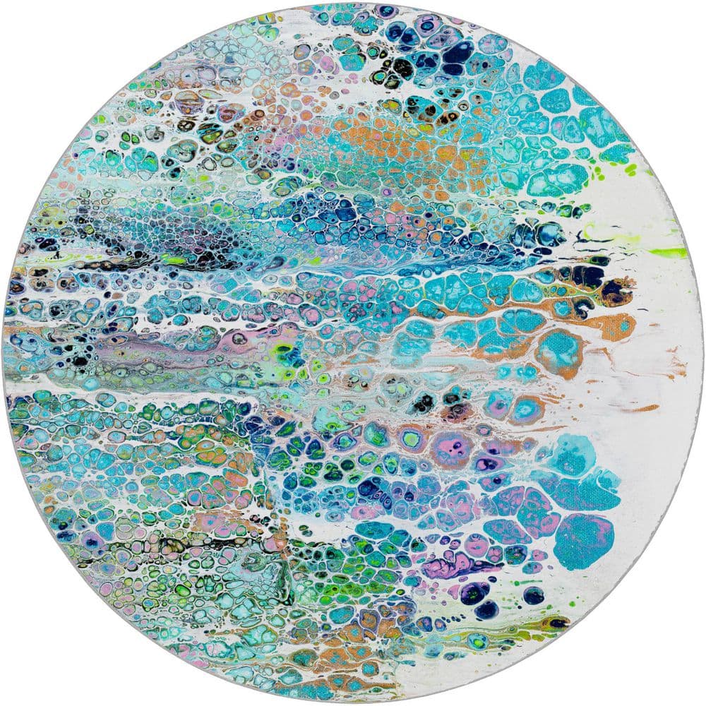Dream Shag Premium Machine Washable Abstract ADS65 Mermaid 8 ft. x 8 ft. Round Rug price history on PriceWatchPro
