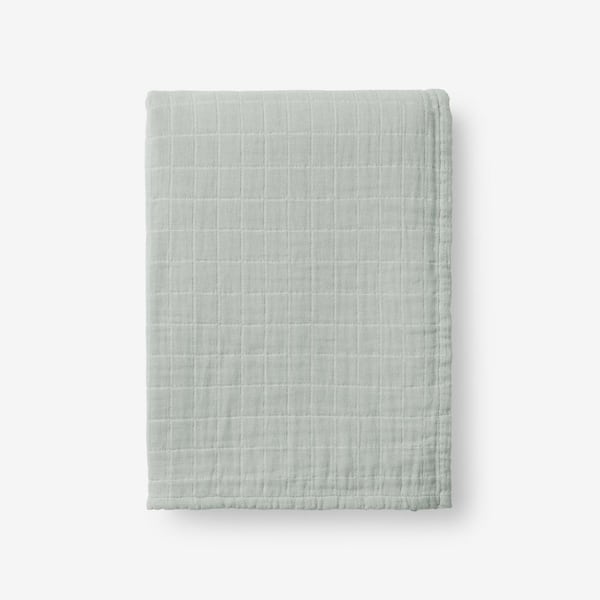 The Company Store Gossamer Thyme Solid Cotton Woven Throw Blanket