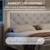 Diagram showing adjustable ambient LED lighting on the headboard.