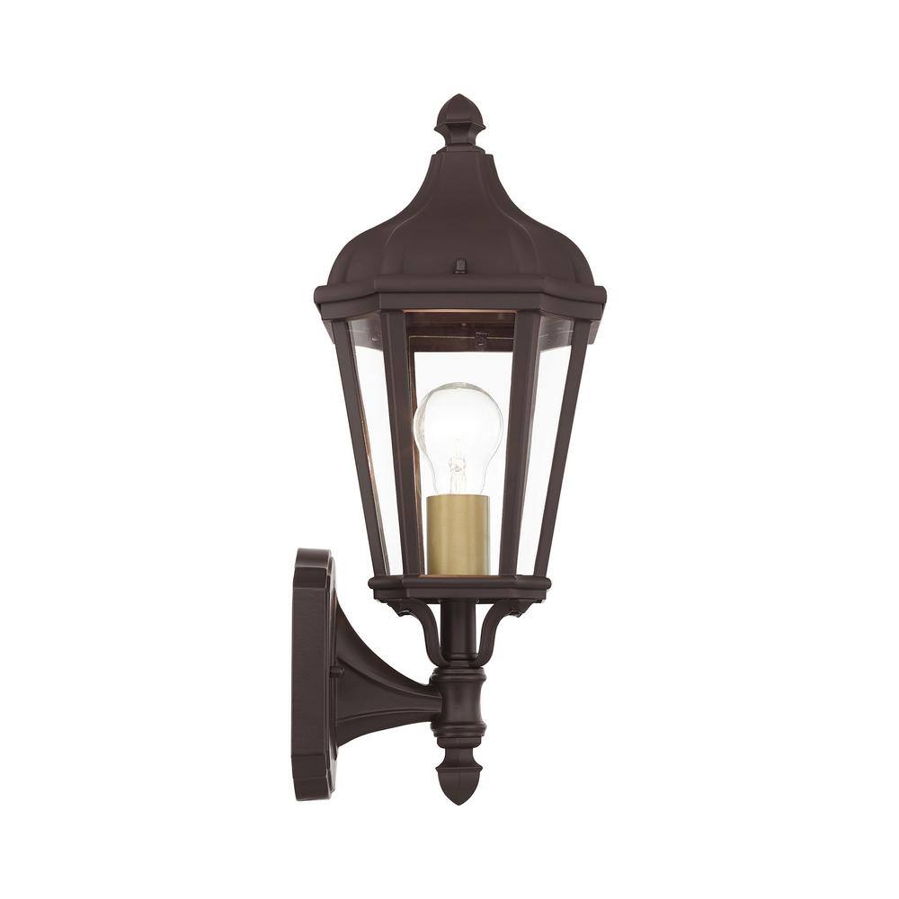 Elegant Bronze Finish Outdoor Wall Lantern with Clear Glass