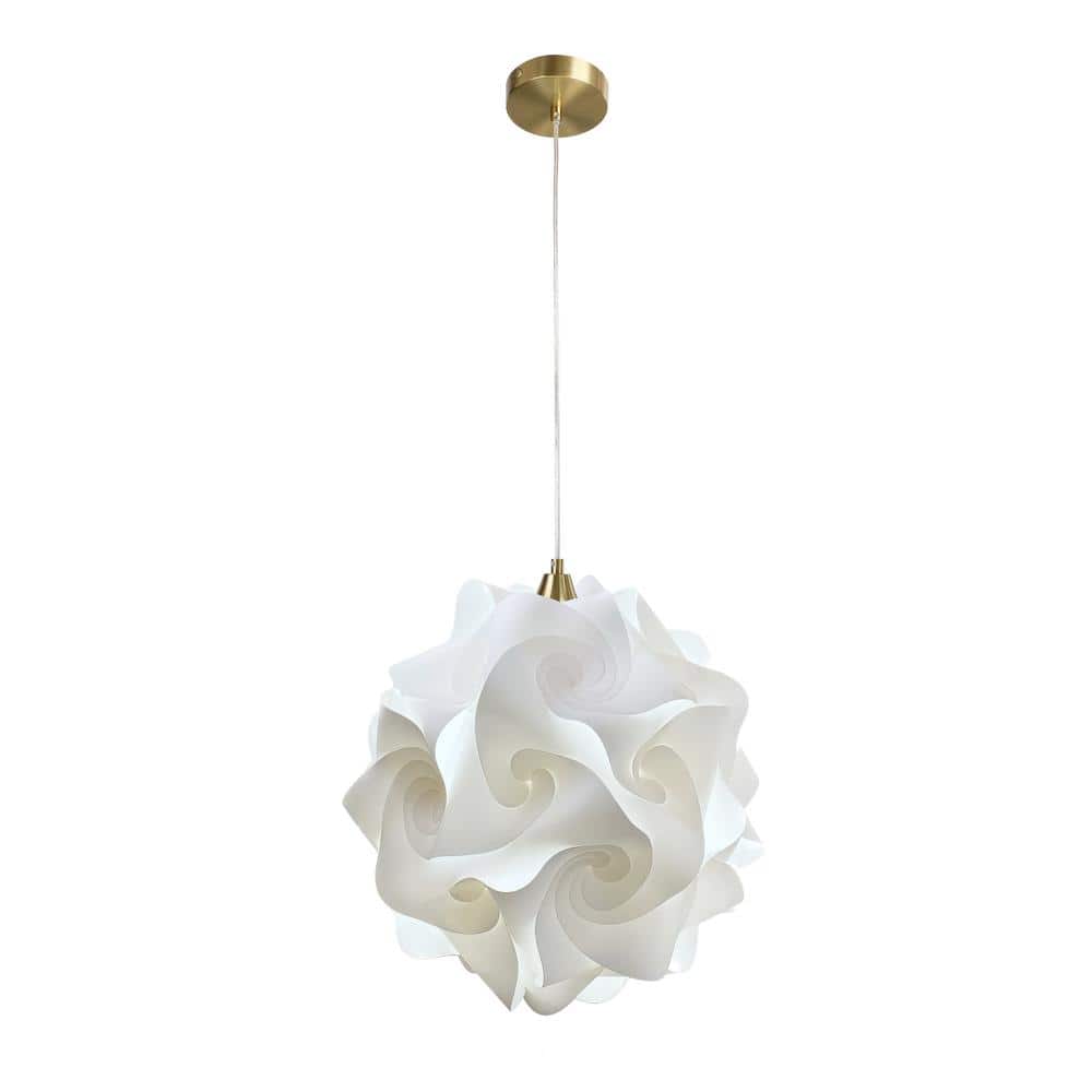Hado 1-Light White Globe Shaded Pendant Light