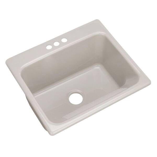 Thermocast Kensington Drop-In Acrylic 25 in. 3-Hole Single Bowl Utility Sink in Tender Grey