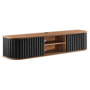 Fortitude 63" Wall-Mounted TV Stand in Walnut Black