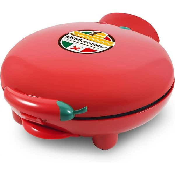 Elite Cuisine EQD534 900 W Red 8 Inch Quesadilla Maker, Sandwich Maker