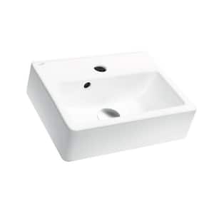 Mini Wall Mounted Bathroom Sink in White