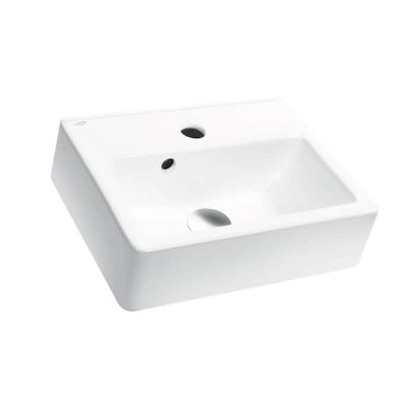 Nameeks Mini Wall Mounted Bathroom Sink In White Cerastyle 001400 U One Hole - Wall Mount Bathroom Sink Home Depot