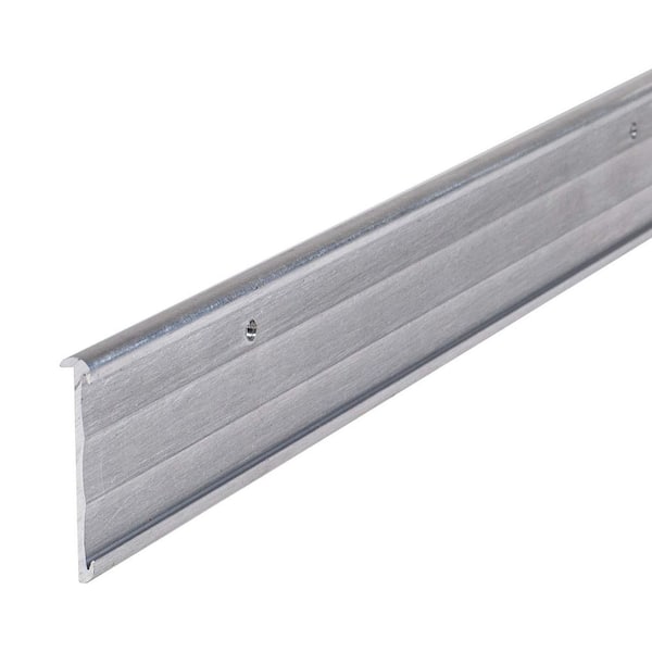 0.050 in. D x 1.481 in. W x 48 in. L Brushed Satin Aluminum Price Tag Moulding w/Holes Fits 1-1/4 in. Price Tag (3-Pack)