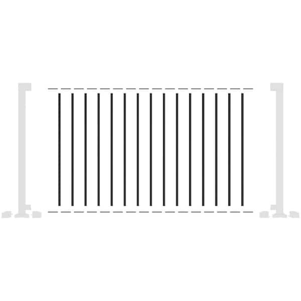 Peak Aluminum Railing 6 ft. Black Aluminum Deck Railing Picket and Spacer Kit for 42 in. high system