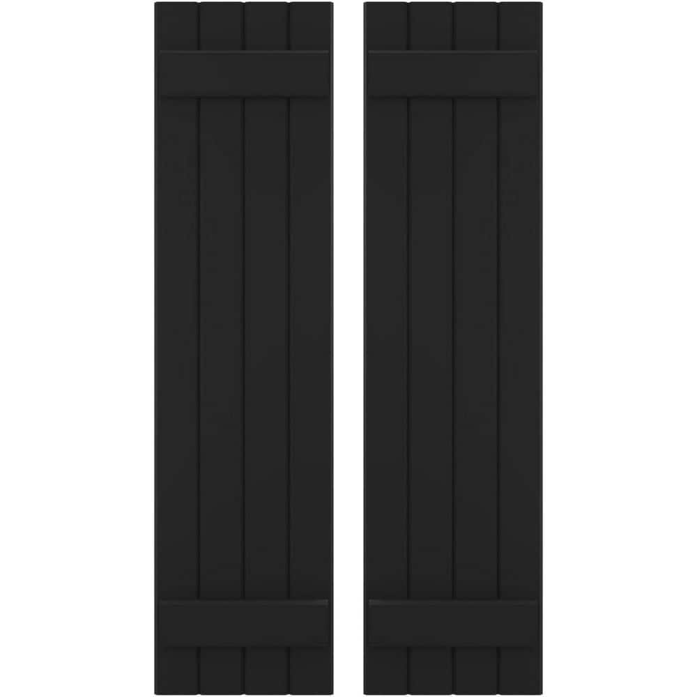 14-in W x 84-in H Americraft 4 Board Exterior Real Wood Joined Board and Batten Shutters Black price history on PriceWatchPro