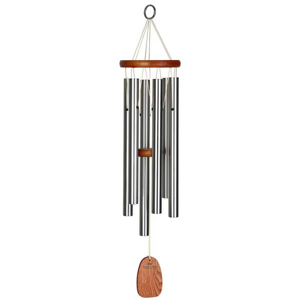 WOODSTOCK CHIMES Signature Collection, Amazing Grace Chime, Medium 24 in. Silver Wind Chime