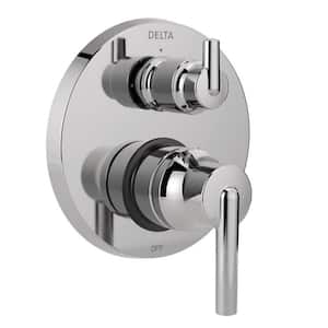 2-Handle Wall-Mount Valve Trim Kit in Chrome with 3-Setting Integrated Diverter (Valve Not Included)
