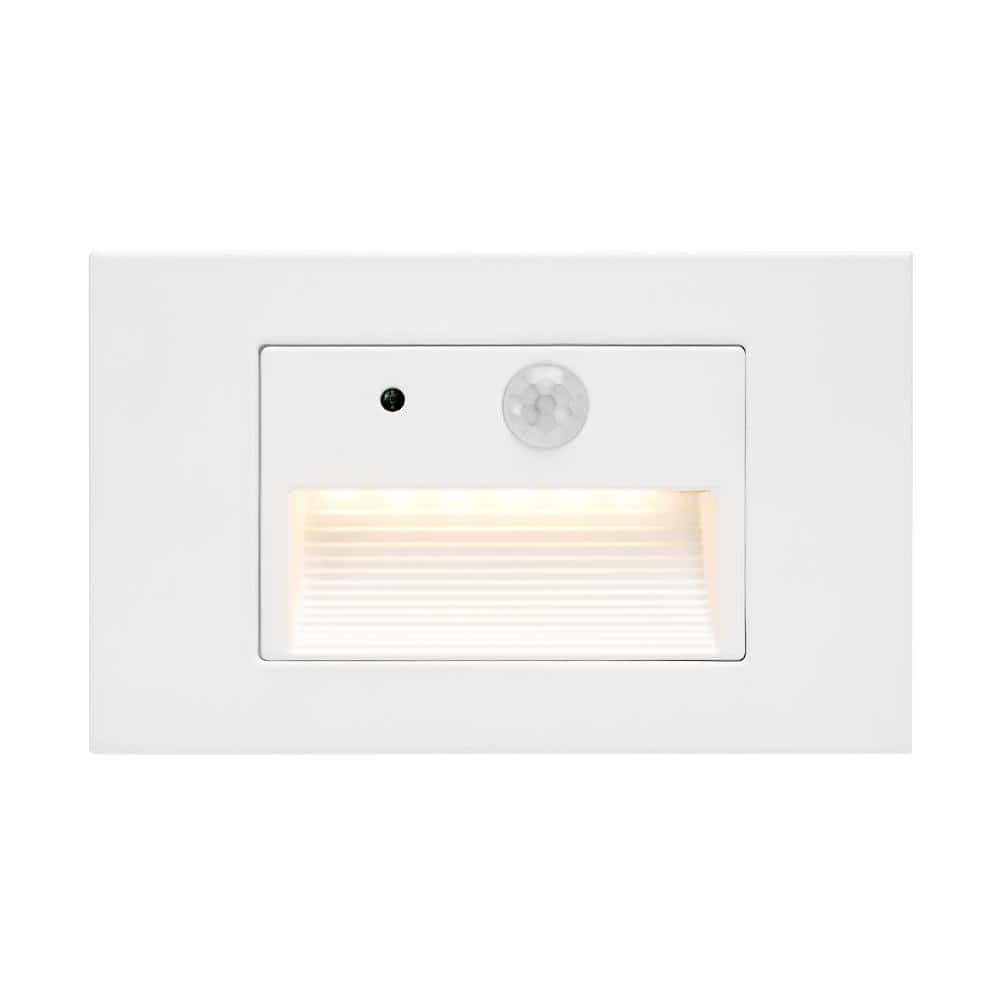 White Adjustable LED Motion Sensor Step Lights, 2-Pack