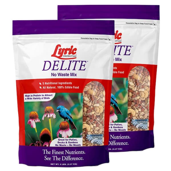 Delite 10 lbs. No Waste Wild Bird Seed with Shell Free Nuts and Seeds (2-Count of 5 lbs. Bags)