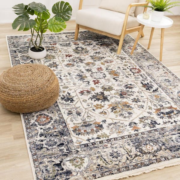 Solvyn Collections 5 ft. x 8 ft. Beige Elegant Indoor Area Rug