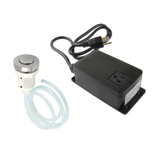 Kingston Brass Trimscape Garbage Disposal Air Switch Kit, Dual Outlet Sink Top Switch Button in Polished Nickel