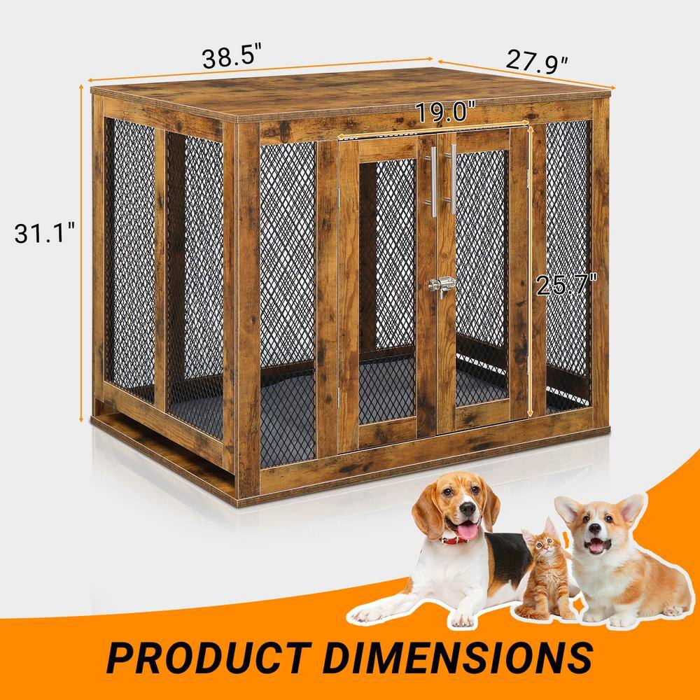 38.6 in. Brown Rectangle MDF End Table - thumbnail 3