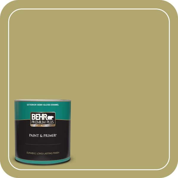 BEHR PREMIUM PLUS 1 qt. #PPU9-05 Natchez Moss Semi-Gloss Enamel Exterior Paint & Primer