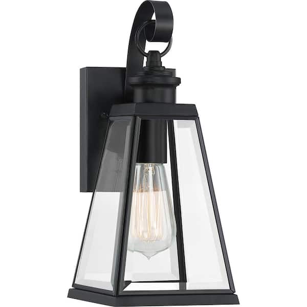Quoizel Paxton 1-Light Black Outdoor Wall Lantern Sconce