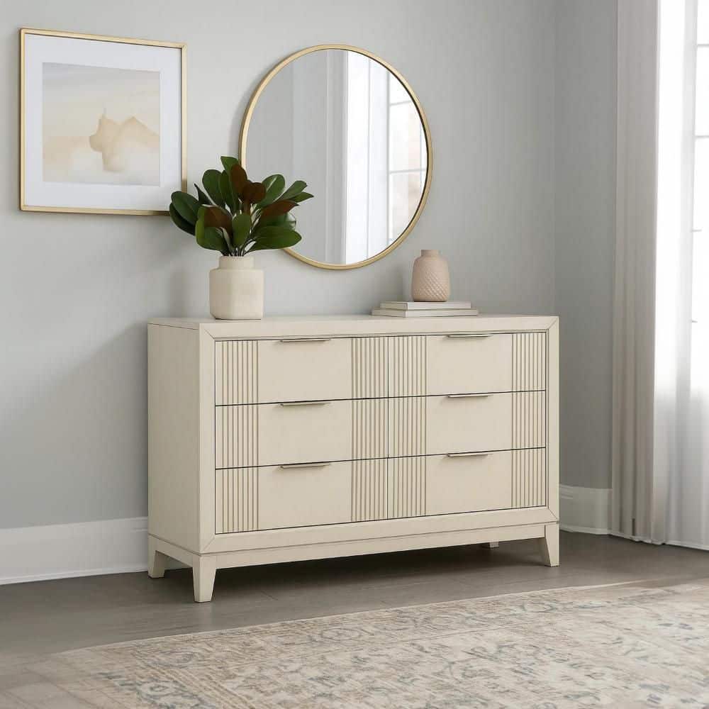Toi White and Chrome 6-Drawer 17 in. Dresser without Mirror price history on PriceWatchPro