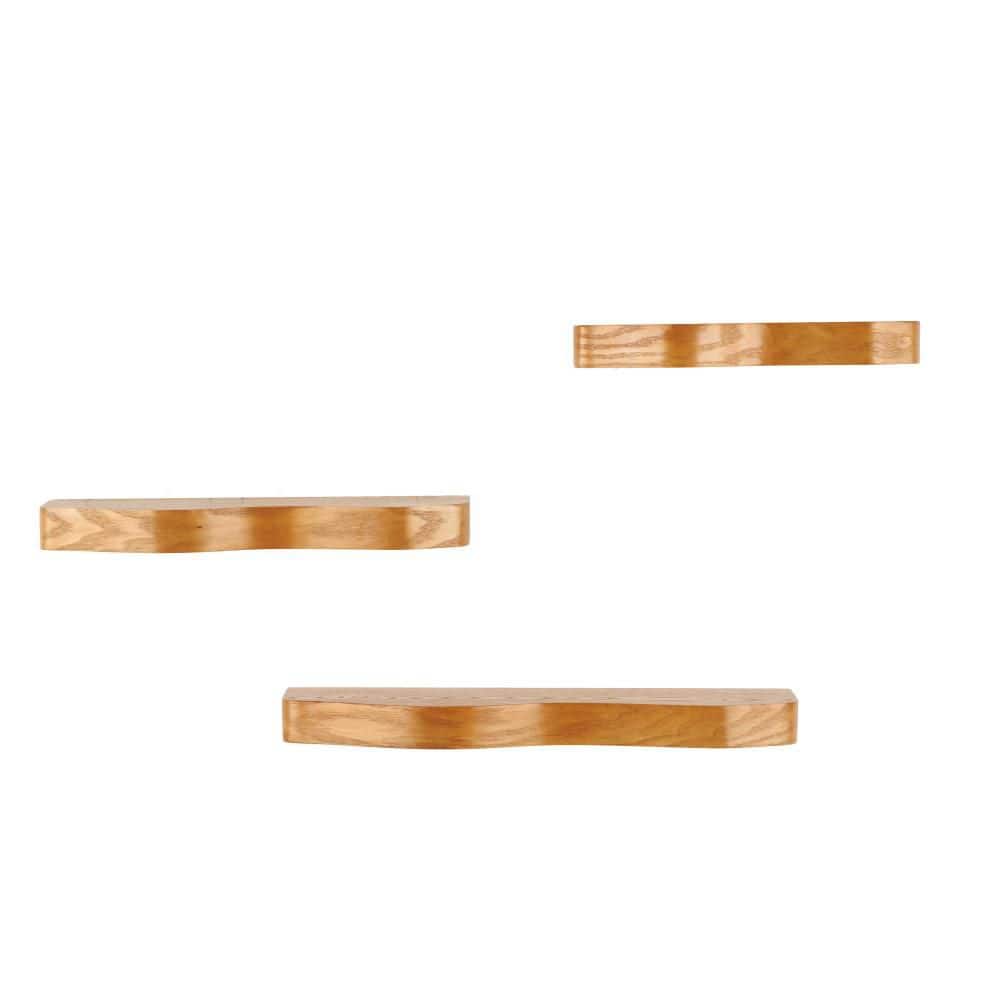 Litton Lane 24 in. W x 6 in. D Brown Handmade Wood Decorative Wall ...