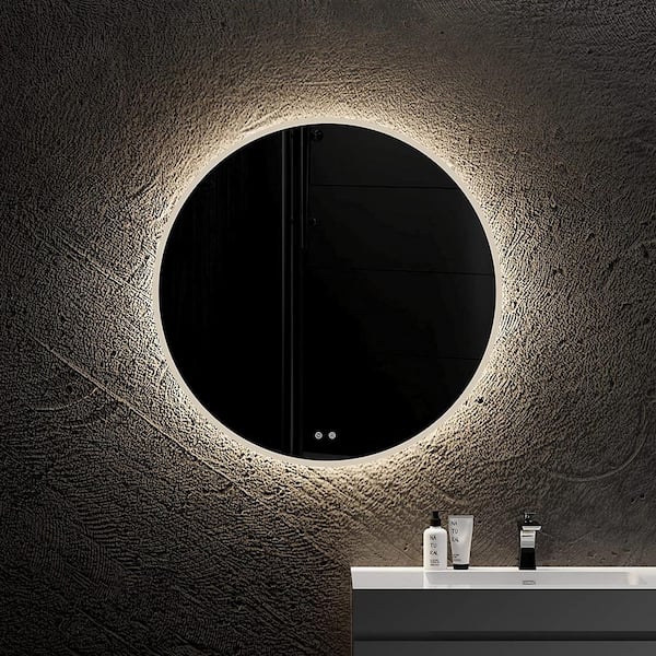 Unbranded 20 in. W x 20 in. H Round LED Frameless Wall Bathroom Vanity Mirror in Clear for Bathroom