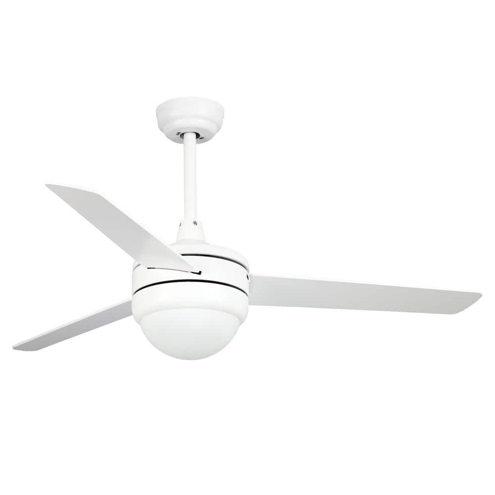 TYCOLIT 52 in. Indoor White Downrod Mount Ceiling Fan with Remote Included MBW100279935 The