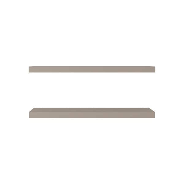 New (Set of 2) Taupe 31.5 in. W x 9.8 in. D Wide Floating Decorative Wall Shelf: Sleek and Modern Space-Saving Design