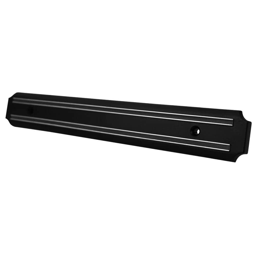 HUBERT® Black ABS Plastic Magnetic Knife Bar with Hooks - 24L