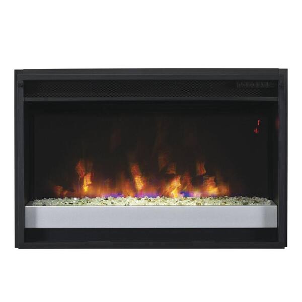 Unbranded 26 in. Contemporary Electric Fireplace Insert with Flush-Mount Trim Kit