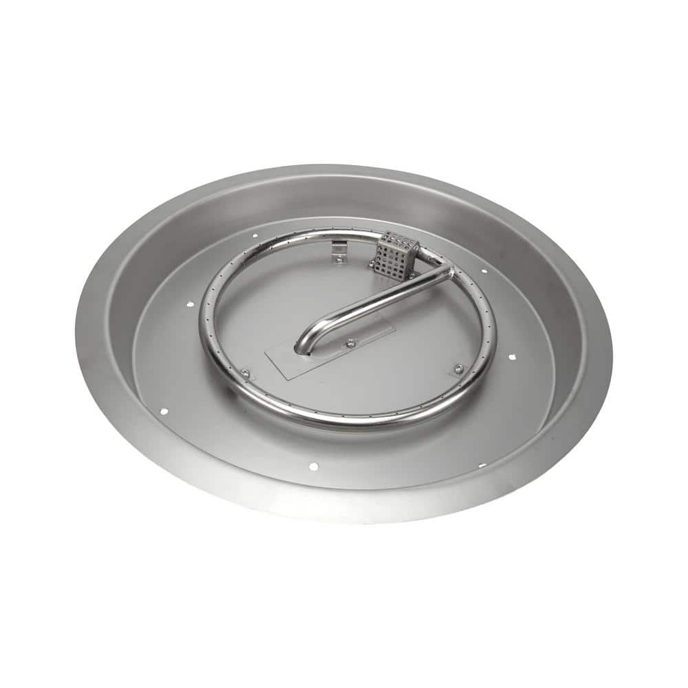 19" Round Stainless Steel Propane Fire Pit Burner Kit with Electronic Ignition