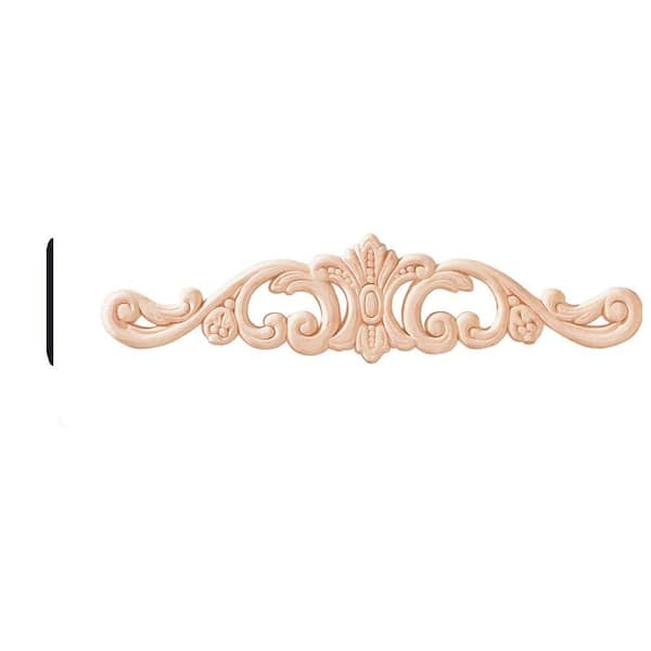 HOUSE OF FARA 1/4 in. x 2-1/2 in. x 10-1/2 in. Birch Wood Acanthus Accent Moulding