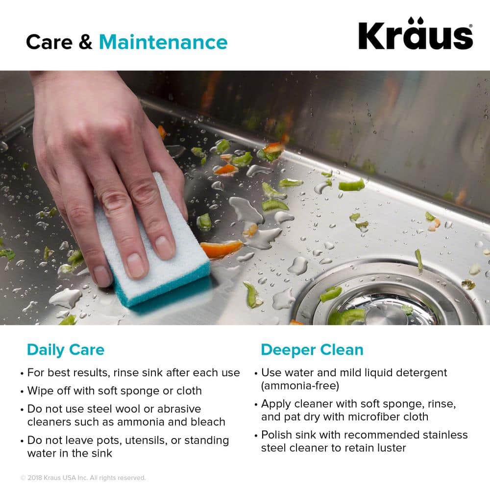 Kraus 33-Inch Satin Stainless Steel Double Bowl Undermount Kitchen Sink